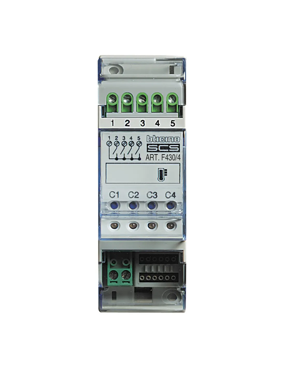 Actionneur 4 relais indépendants gestion de température MyHOME BUS 2 modules BTICINO F430/4