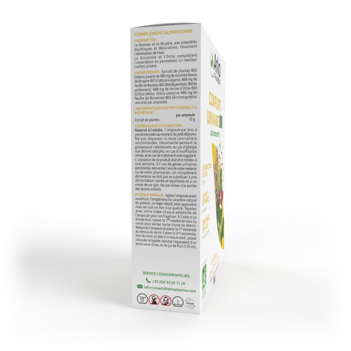 ARKOFLUIDES - Confort Urinaire BIO, 20 ampoules de 10ml | Arkopharma  - Parapharmacie Boticinal
