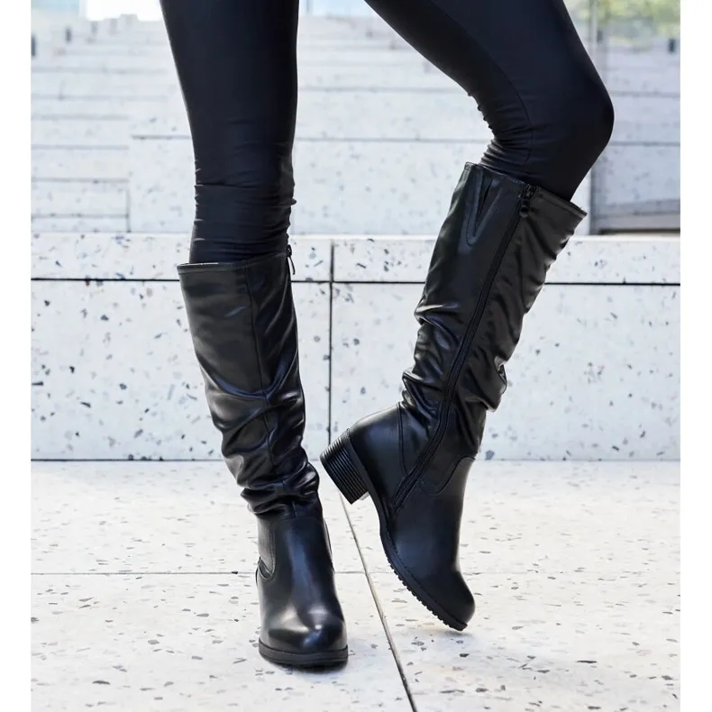 Bottines Angelico froissées noires le noir