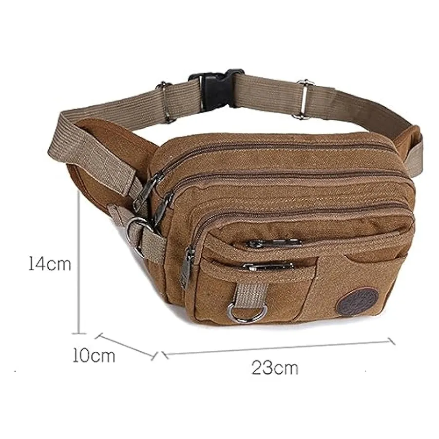 BURLOE Marsupio Uomo Multifunzionale Marsupio Sportivo in Tela con Grande Capacità Sport e Tempo Libero,4 160308509