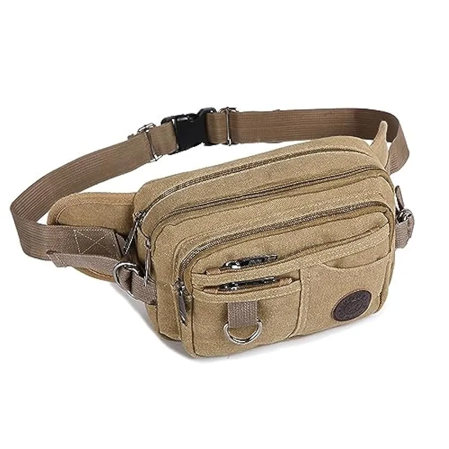 BURLOE Marsupio Uomo Multifunzionale Marsupio Sportivo in Tela con Grande Capacità Sport e Tempo Libero,4 160308509