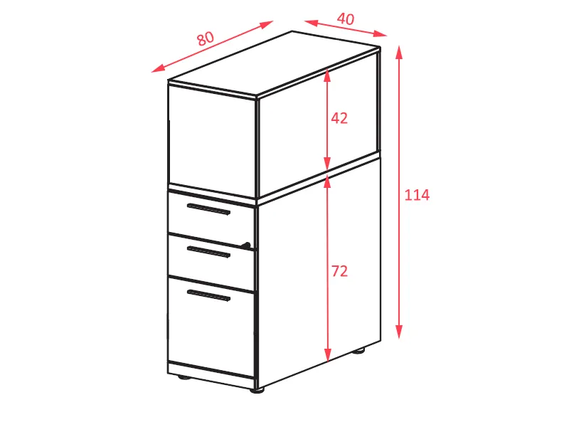 Caisson hauteur bureau avec niche Frezza - Frezza
