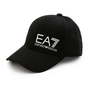 Cappello Baseball Nero Con Logo Ea7 Bianco