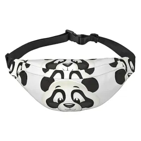 Carino Panda Marsupio per Donne Uomini Marsupio Cintura Regolabile Casual Petto Bag Marsupio per Viaggi Escursioni Marsupio, Ner