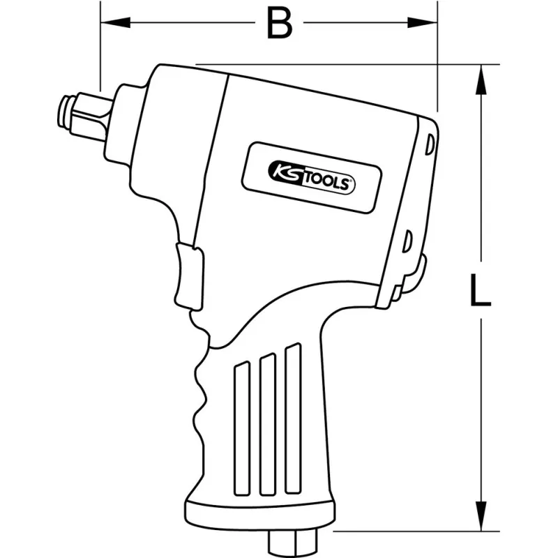 Clé à chocs pneumatique MONSTER MINI édition 1/2" 1390 Nm pour 1.3 Kg KS TOOLS Garantie 2 An(s)