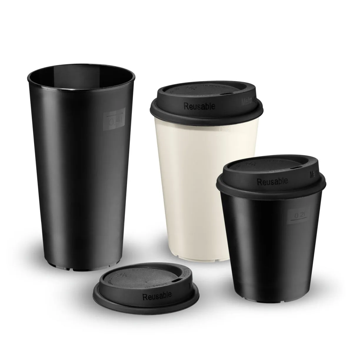 Coffret échantillons gobelets réutilisables Clair avec couvercle 