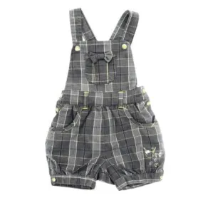 Combi short gris à carreaux jaunes avec fibre métallisée -Fille- Orchestra- Taille 6mois