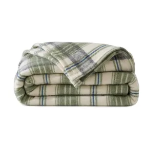 Couverture chaude AVORIAZ en laine vert  | 3 Suisses