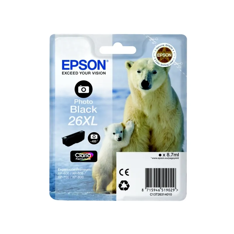Epson T26314010 cartouche d'encre, photo noir