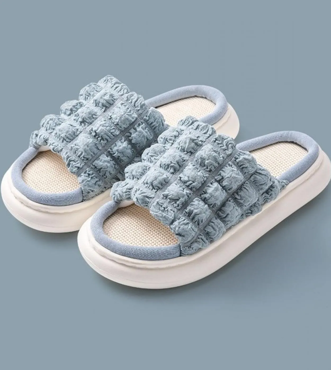 Estate 2022 The New Internet Celebrity Fashion Sbuffi Pantofole da donna Esterno Muto per interni Suola morbida Cotone e lino Sa