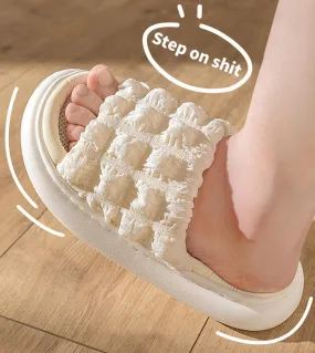 Estate 2022 The New Internet Celebrity Fashion Sbuffi Pantofole da donna Esterno Muto per interni Suola morbida Cotone e lino Sa