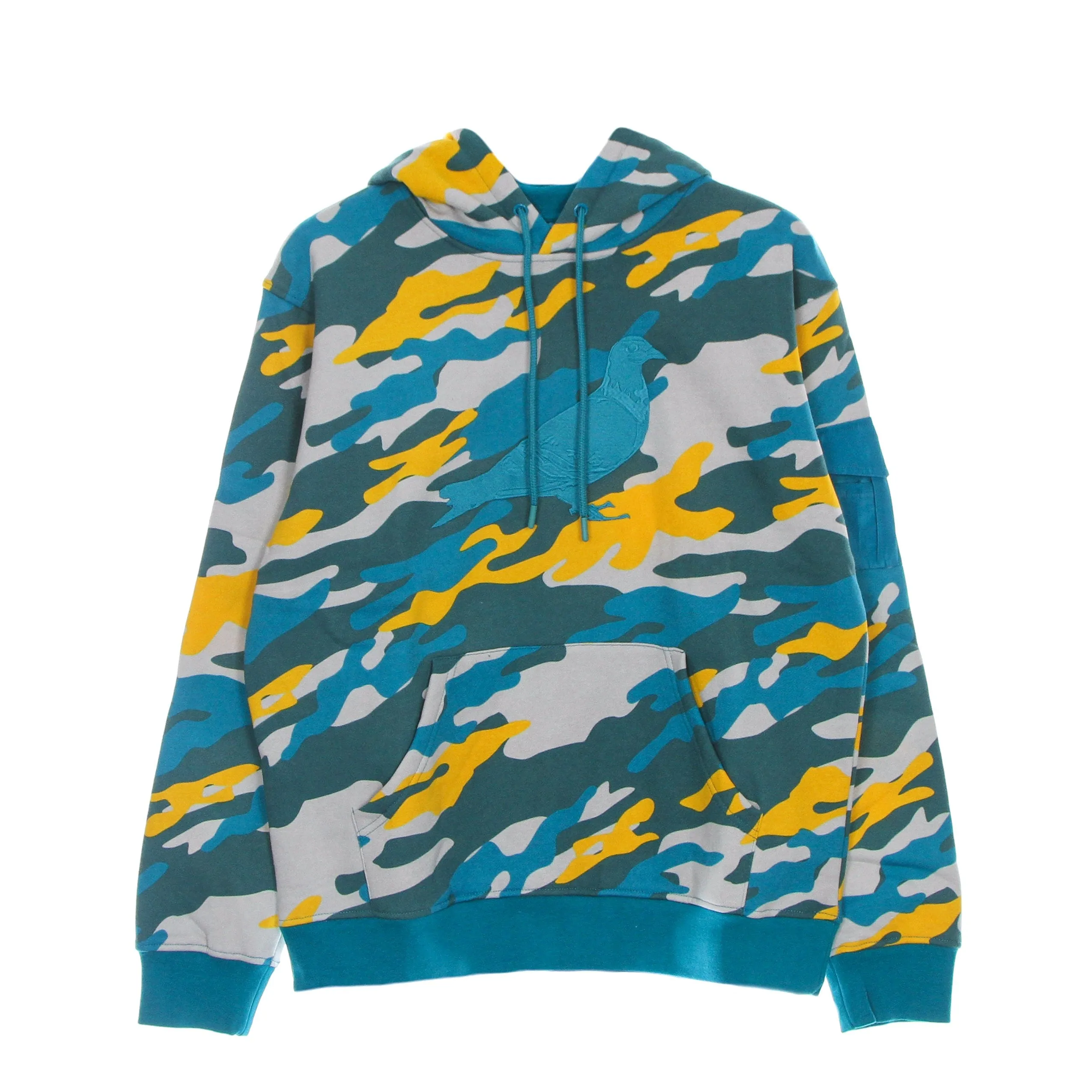 Felpa Cappuccio Uomo Underhill Camo Hoodie Teal