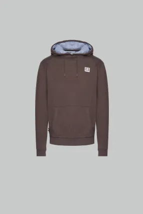 Felpa con cappuccio Aquascutum ACTIVE CLUB CHECK PATCH HOODIE Marrone