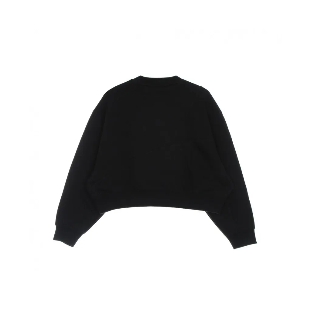 felpa girocollo corta donna sweatshirt BLACK