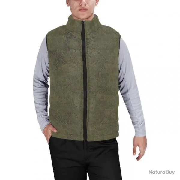 Gilet matelassé doudoune sans manches avec col montant camouflage russe EMR digital flora lowland