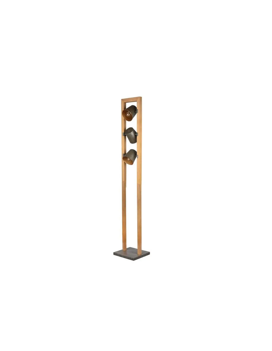 Lampadaire LED BELL L avec interrupteur au pied, métal et bois | LéonLeds