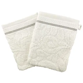 Lot de 2 Gants de toilette VOLUTES  blanc ecru | 3 Suisses
