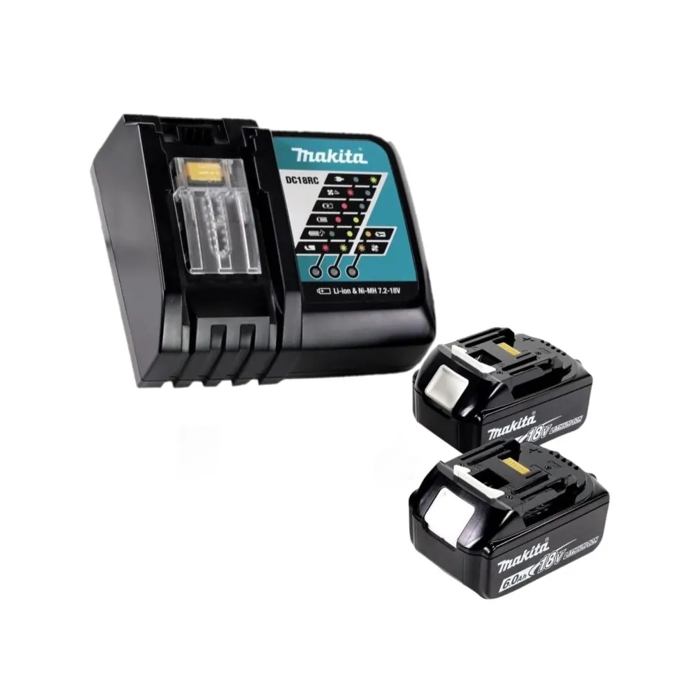 Makita Kit Power Set Avec 2 X Batteries BL1860B 6,0 Ah 18 V + Chargeur Rapide DC18RC » 