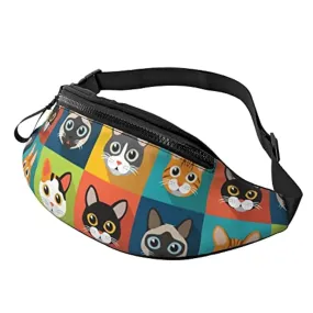 Marsupio colorato con faccia di gatto e marsupio sportivo marsupio casual per donna uomo 228690248