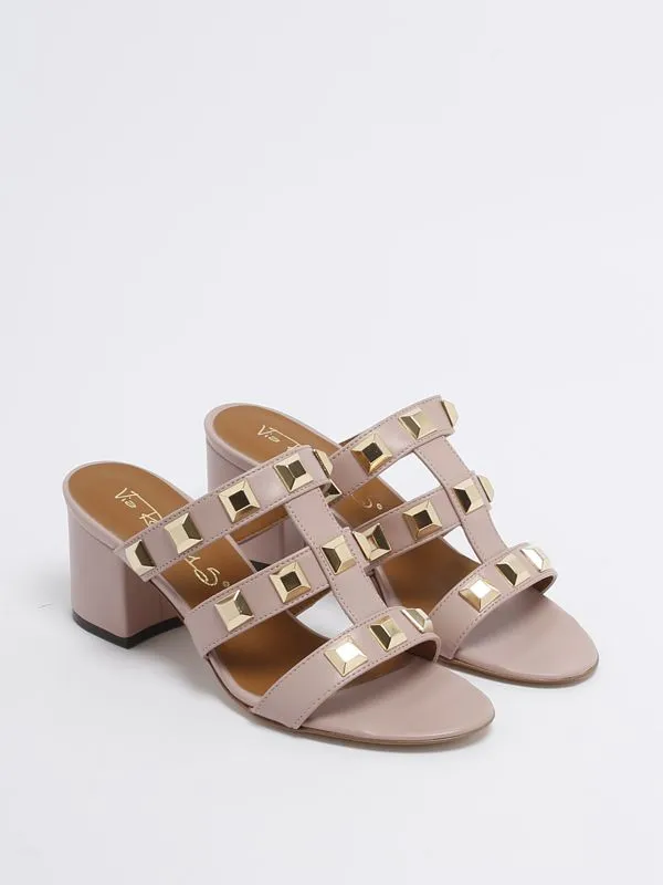 Mules donna Via Roma 15 in pelle Blush