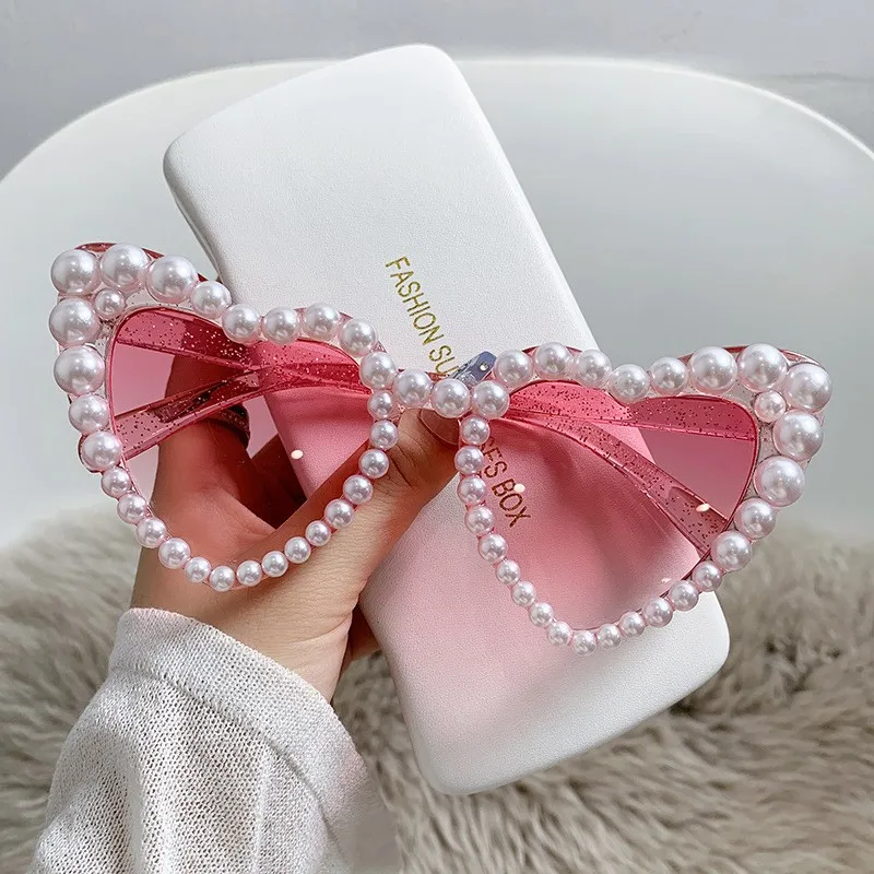 Occhiali a cuore perle