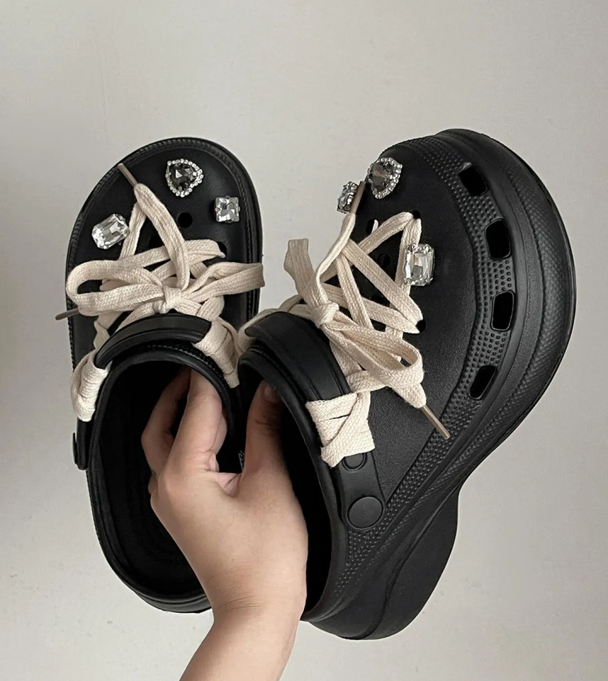 Pantofole estive da donna Zoccoli stringati fai-da-te per suola spessa femminile Scivoli moda donna Scarpe da spiaggia per ragaz
