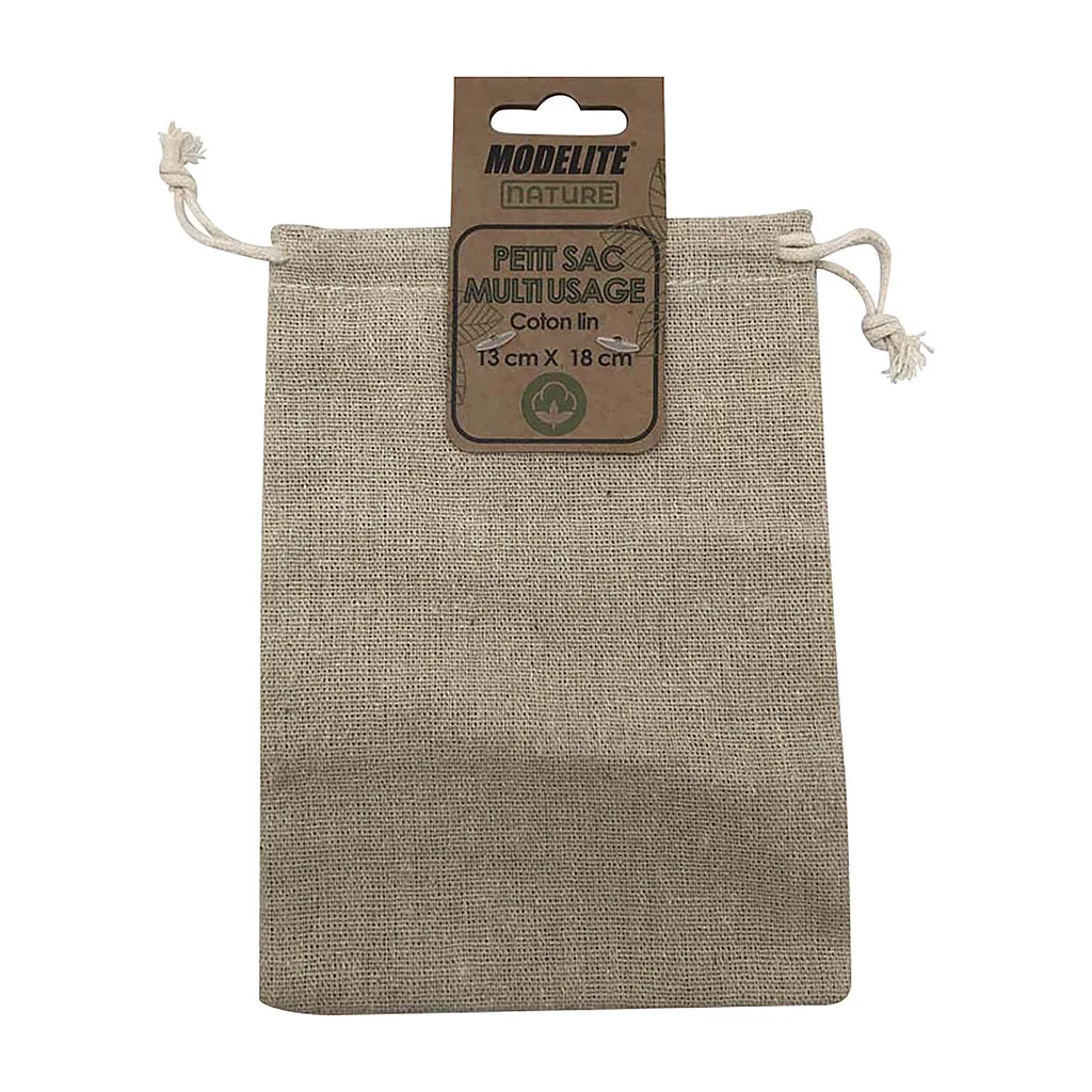 Petit sac multi usages coton et lin 16x23cm 
