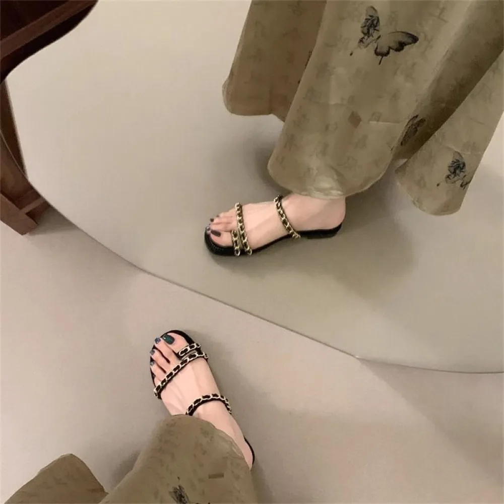 Piccole pantofole piatte stile profumato da donna con suola morbida, nuove pantofole retrò in stile cinese, delicato stile nazio