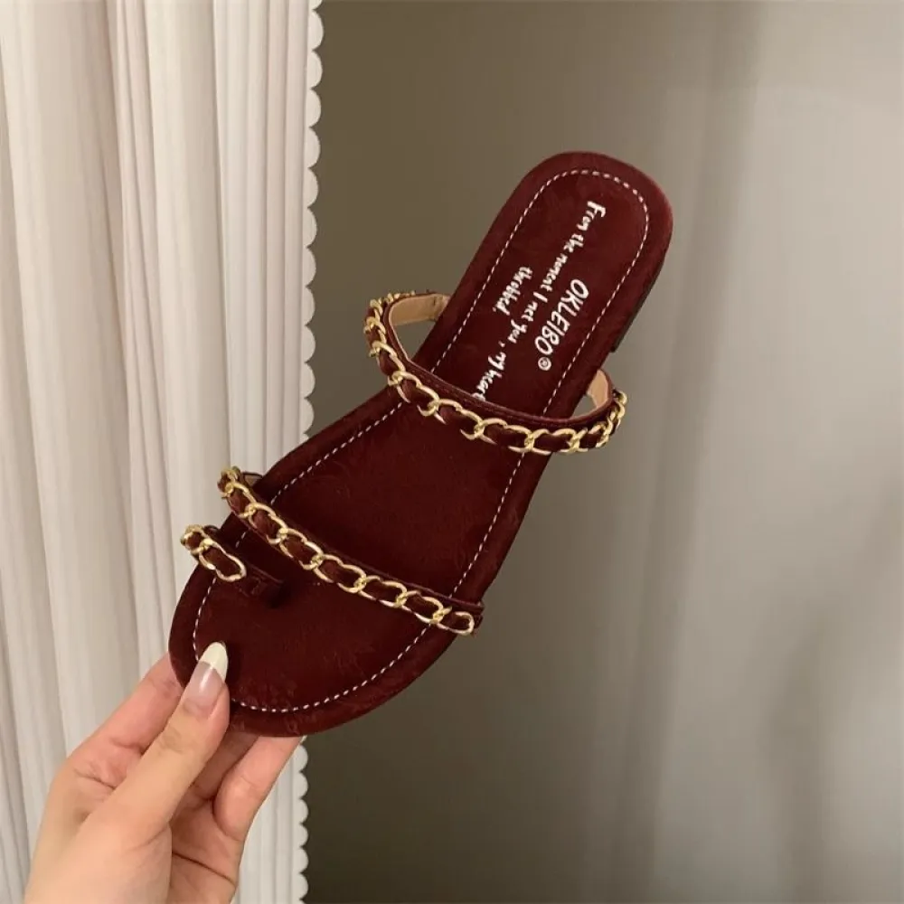 Piccole pantofole piatte stile profumato da donna con suola morbida, nuove pantofole retrò in stile cinese, delicato stile nazio