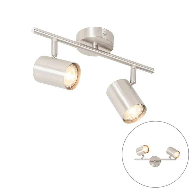 Plafonnier moderne en acier 2 lumières réglable - Jeana