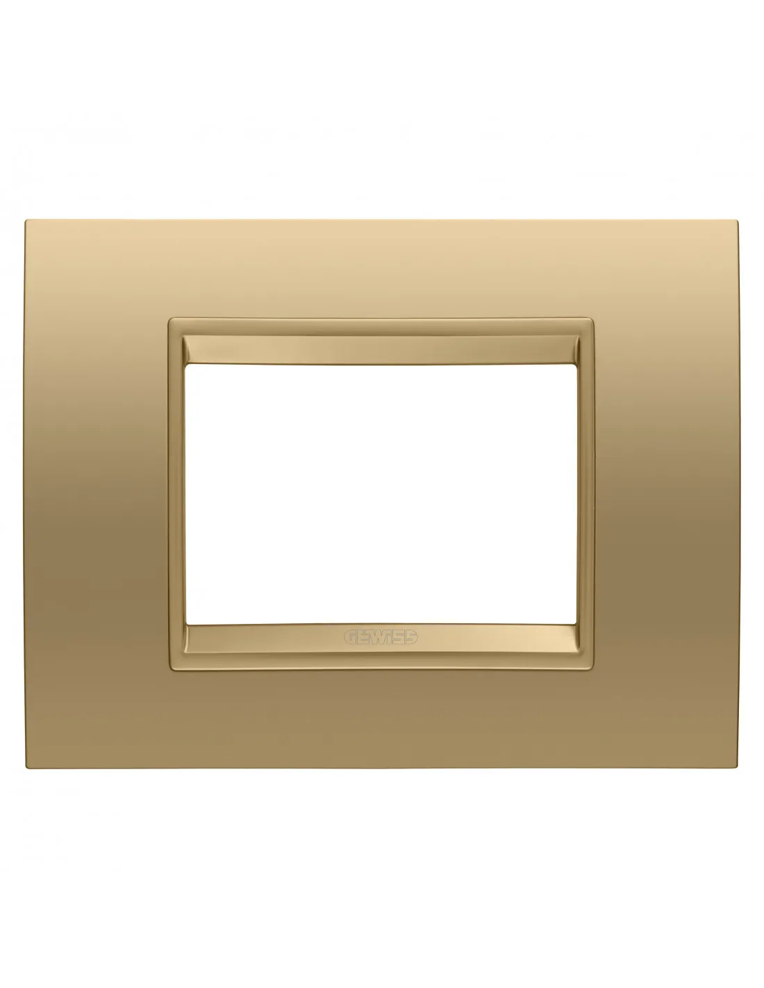 PLAQUE LUX RECT. 3P MÉTAL OR GEWISS GW16203XG