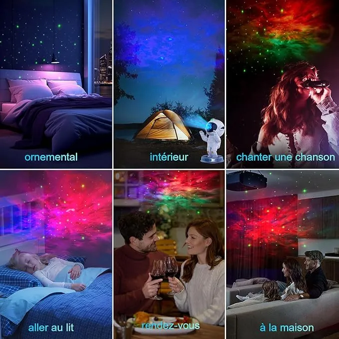 Projecteur de lumière d'Astronaute avec Télécommande pour la Maison, la Chambre à Coucher 