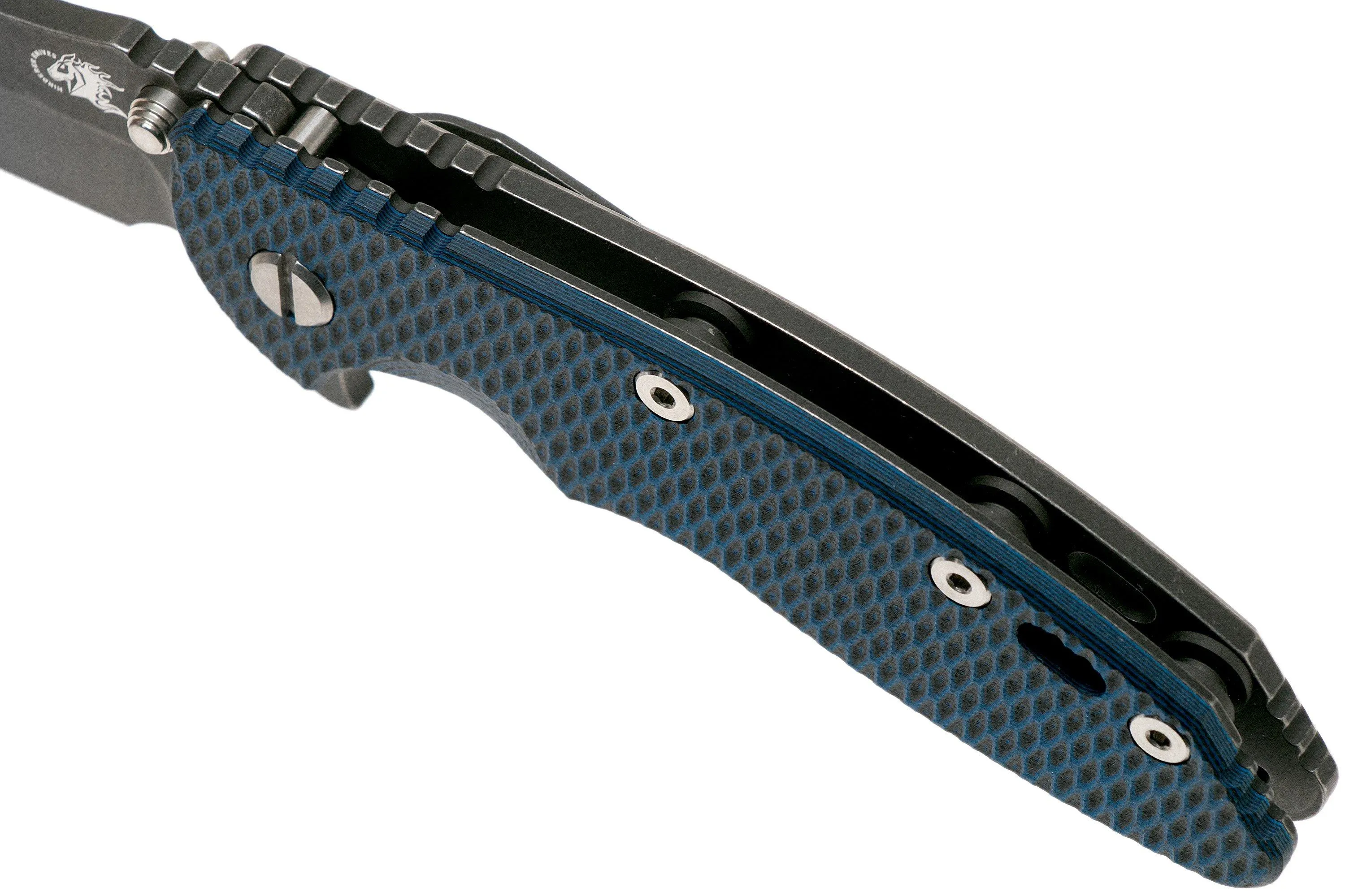  Rick Hinderer XM-18 3.5 Bowie 20CV Battle Black, Blue-Black G10 couteau de poche
