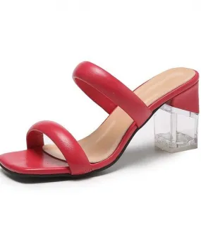 Sandali con tacco alto e pantofole da donna 2022 estate nuova una parola con punta quadrata open toe indietro sandali vuoti e sl