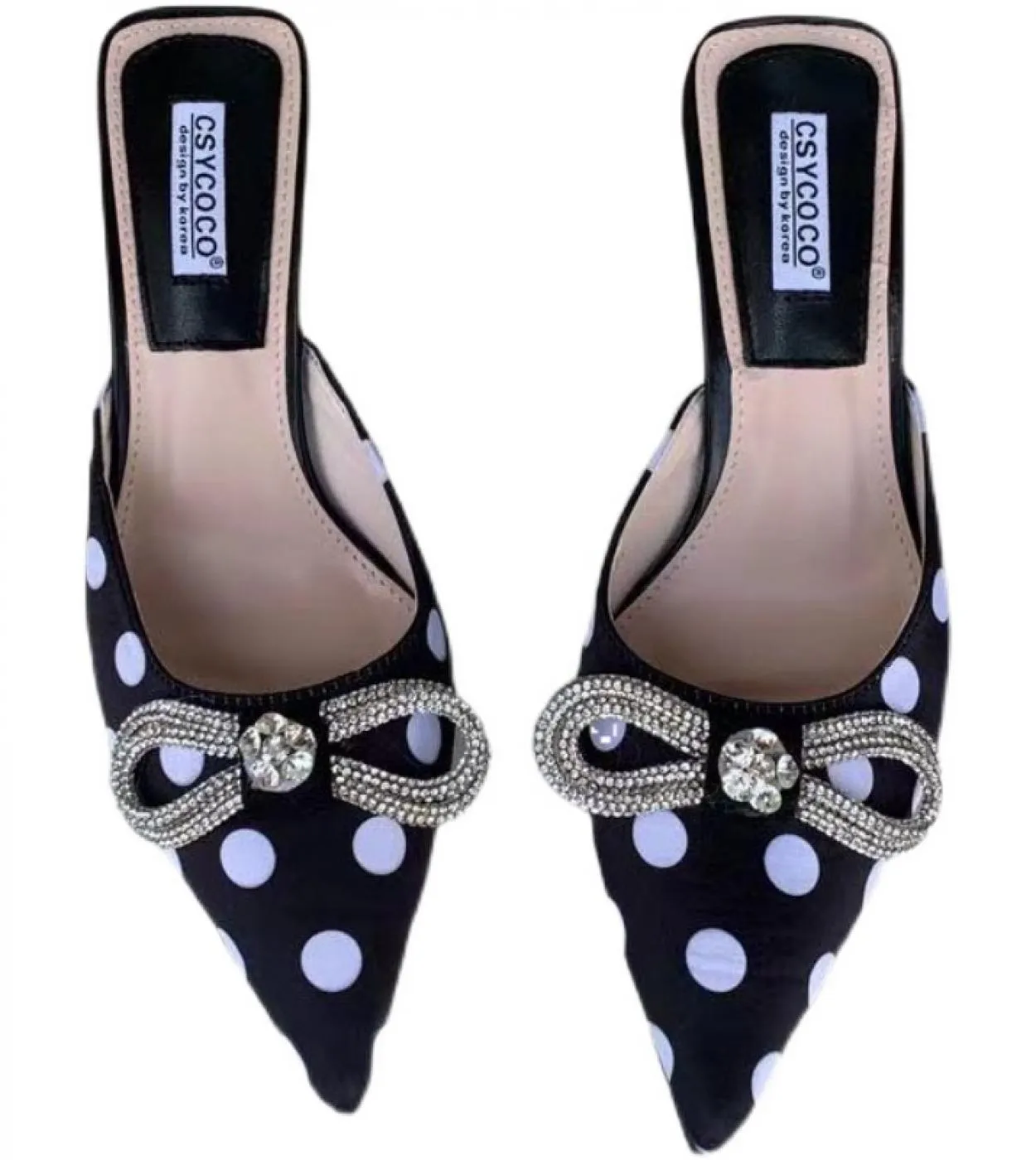 Scarpe firmate da donna Tacchi alti in metallo italiano Décolleté in raso con punta a punta in seta a spillo medio Nero Zapatill