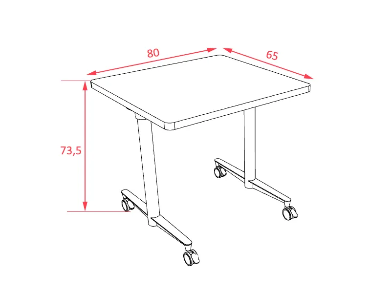Table rabattable Tang'up sur roulettes - Clen